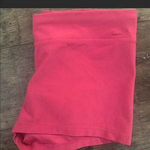Pink Nike spandex shorts